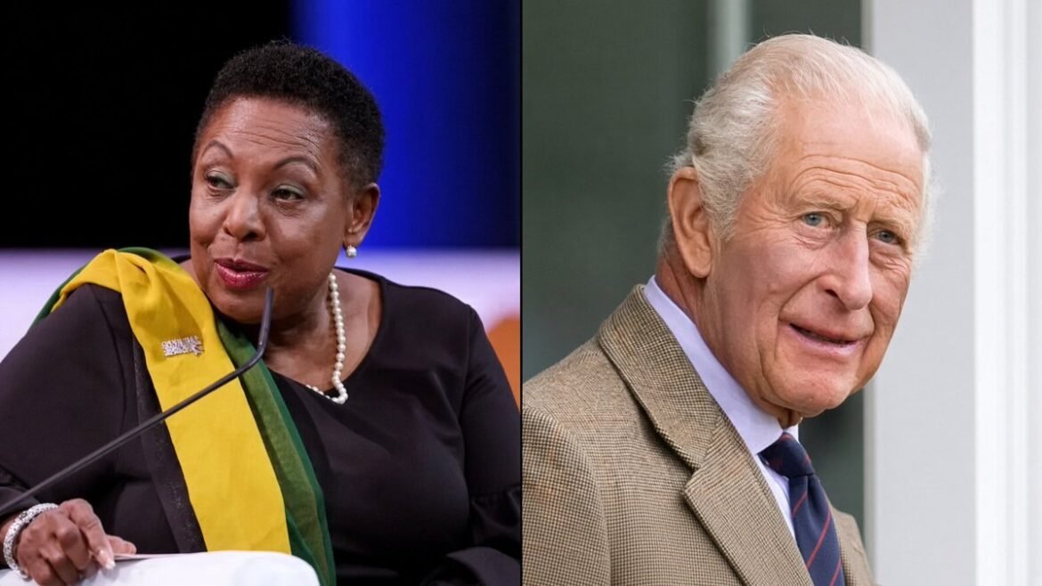 Left: Black woman in black outfit with a yellow-green sash speaking into a microphone at a panel; right: elderly man in a tan blazer outdoors, looking to camera.